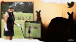 A troop of kangaroos interrupt golfer as she prepares to tee off, golfer Australia mob of kangaroo, indian express, indian express news
