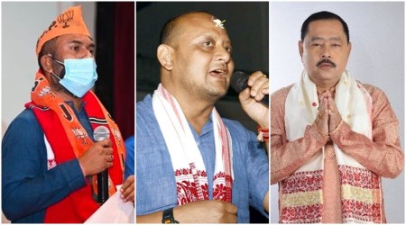 Rupjyoti Kurmi, Sushanta Borgohain and Phanidhar Talukdar (Express photos)
