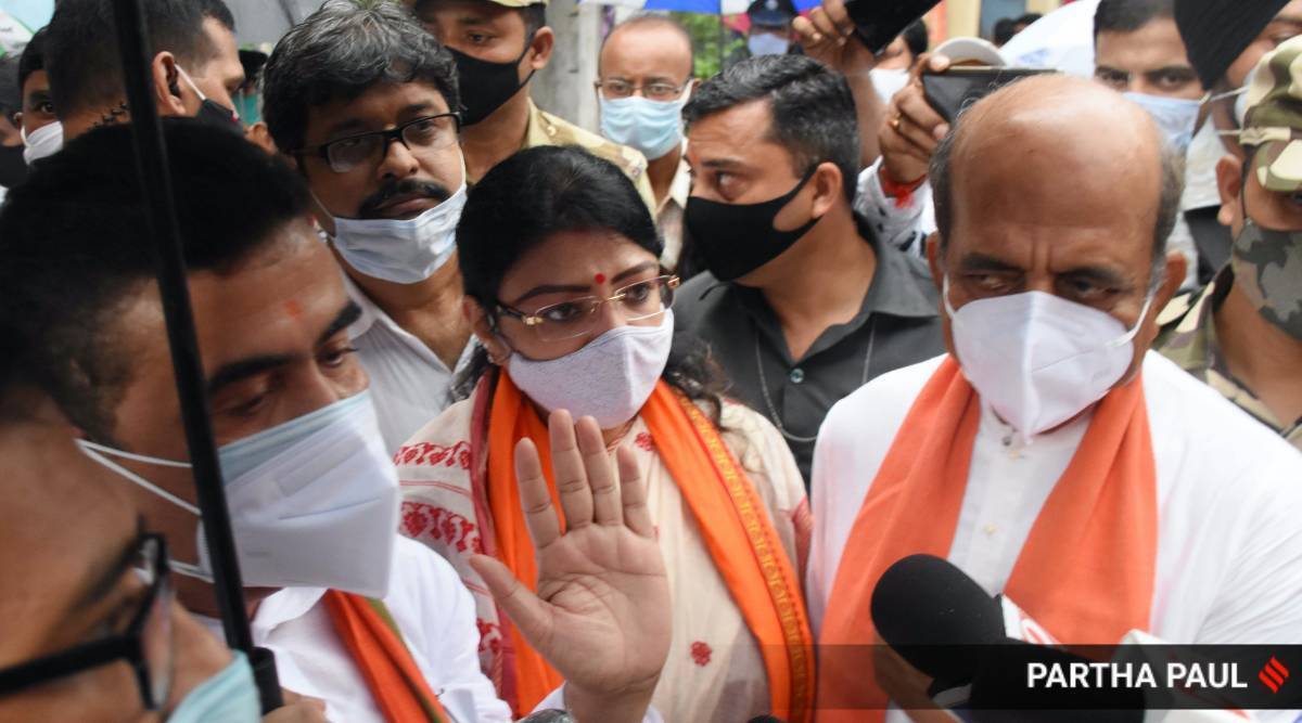 The TMC, however, denied such allegations, saying that the BJP candidate was making baseless allegations. (Express Photo by Partha Paul)