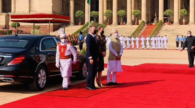 Prime Minister Narendra Modi with his Danish counterpart in New Delhi on Saturday.