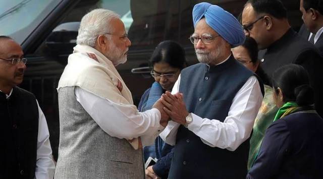 Prime Minister Narendra Modi with former PM Manmohan Singh (AP Photo/File)