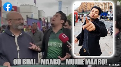 t20 world cup, icc t20 world cup 2021, india vs pakistani, t20 wc ind vs pak, viral pakistani fan, maaro mujhe maaro memes, viral news, indian express