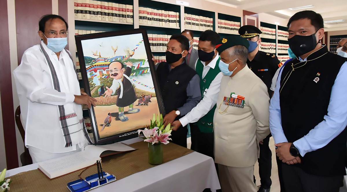 Naidu during his visit to the Arunachal Assembly on Oct 9. (PTI)