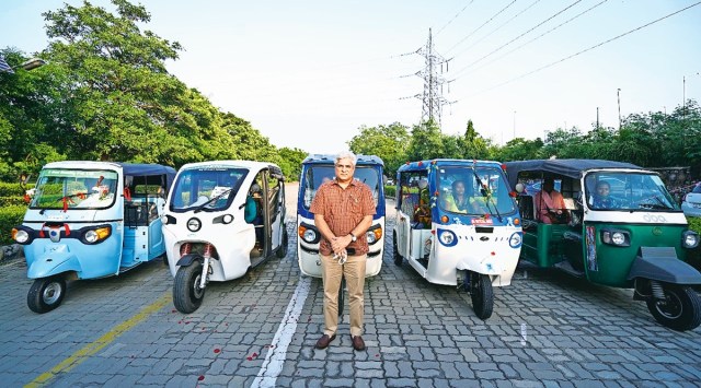 Transport Minister Kailash Gahlot Monday inaugurated a 
seven-day e-auto fair in the capital. (Express photo)