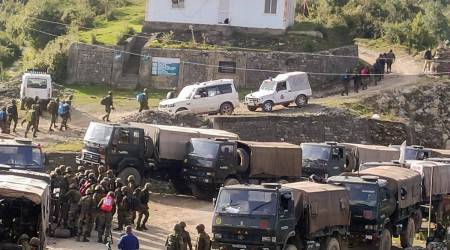 Security forces at Surankote in Poonch. (PTI)
