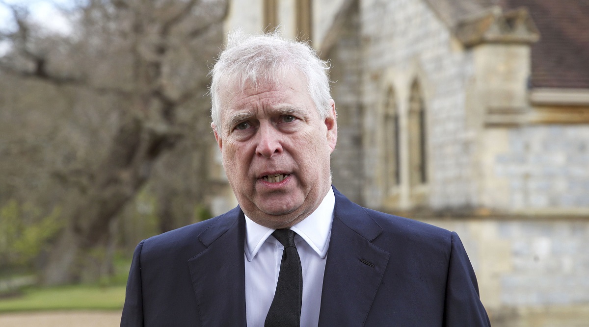 Britain's Prince Andrew speaks during a television interview. (File/AP)
