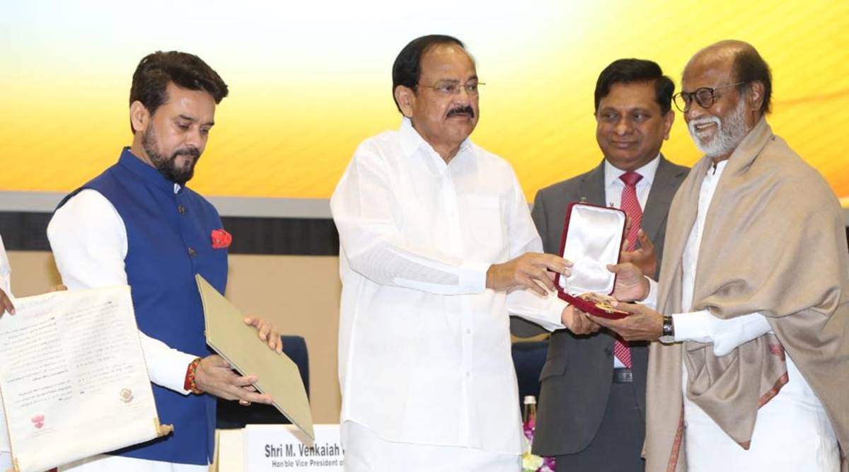 Rajinikanth receives Dadasaheb Phalke Award. (Photo: PR handout)