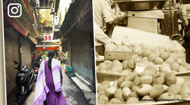 Smriti Irani Chandni Chowk viral picture, Smriti Irani chandini chowk lanes food viral pic, Smriti Irani, trending, indian express, indian express news