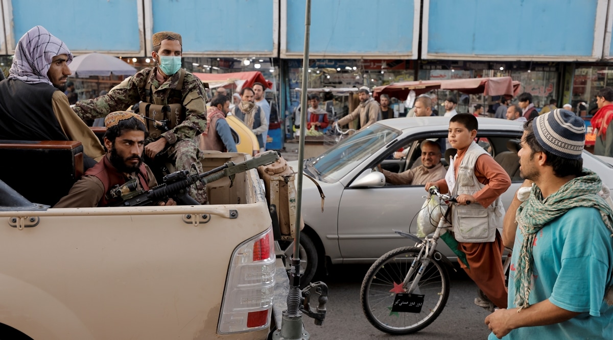 Taliban patrol is seen in Kabul, Afghanistan. (Reuters)