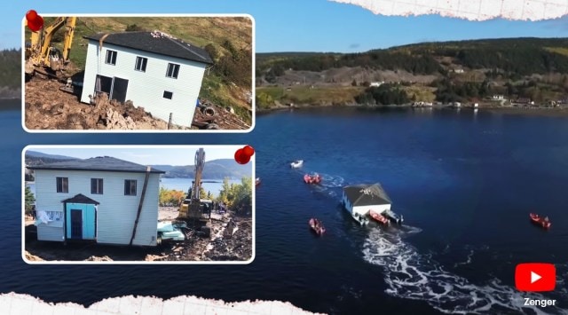 Canada Newfoundland couple dream home using boats, couple use boats to move house, trending, indian express, indian express news
