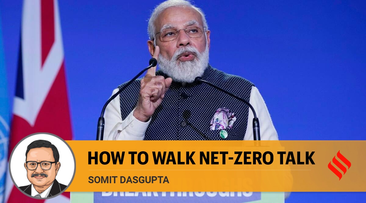 Prime Minister Narendra Modi speaks during the "Accelerating Clean Technology Innovation and Deployment" event at the COP26 U.N. Climate Summit (AP)