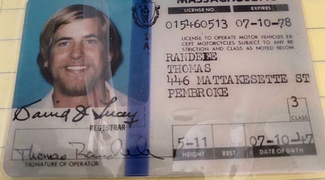 In an undated photo provided by U.S. Marshals Service shows, a drivers license for Theodore J. Conrad, under an assumed name when he settled in Massachusetts, where he worked at a luxury-car dealership for 40 years. (U.S. Marshals Service via The New York Times)