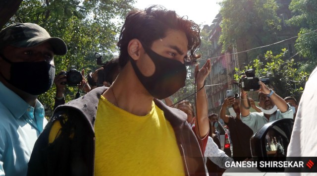 Aryan Khan outside NCB office in Mumbai. (Express photo by Ganesh Shirsekar/File)