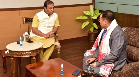 Assam CM Himanta Biswa Sarma with Phub Tshering, the Consul General of Bhutan, in Guwahati. 