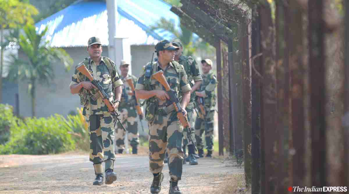 Border Security Force jawans patrol along the international border (Express Photo/File)