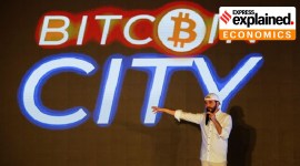 El Salvador’s President Nayib Bukele present the plan of first “Bitcoin City”, in Teoteeque no alt set