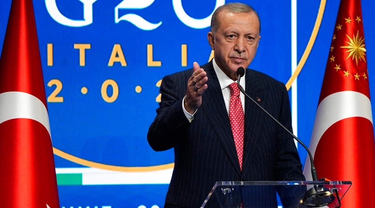 Turkey's President Recep Tayyip Erdogan speaks during a media conference. (AP/File)