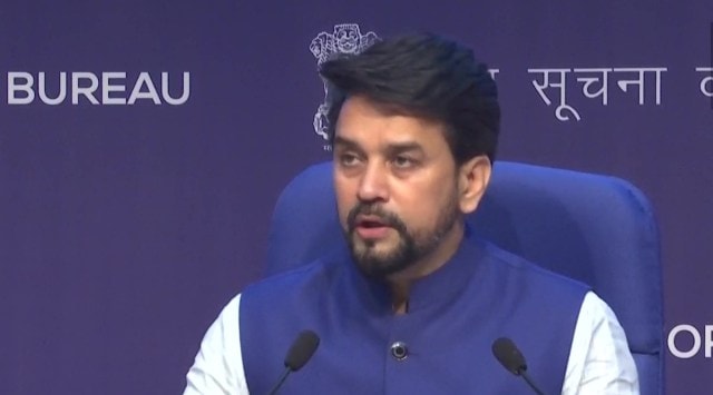 Union Minister Anurag Thakur speaks at a press briefing post a Cabinet meeting. (Photo: ANI)