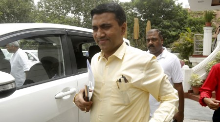 Goa Chief Minister Pramod Sawant at Goa Niwas in New Delhi. (Express file photo by Amit Mehra)