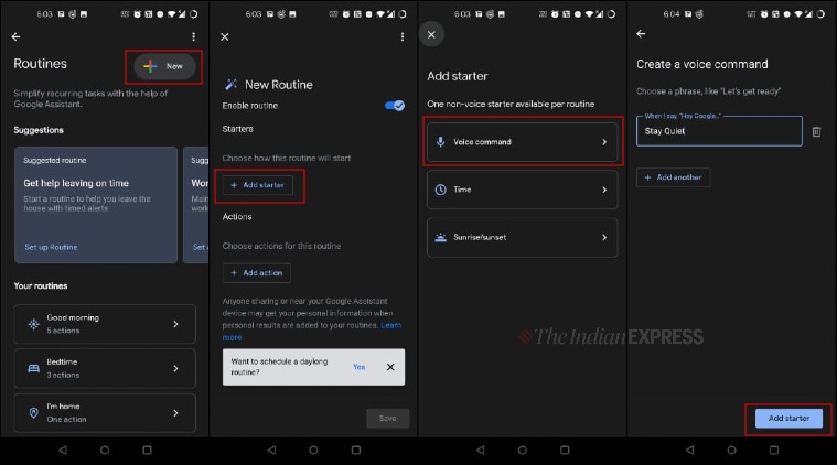 Assistant Google, Routines De L'Assistant Google,