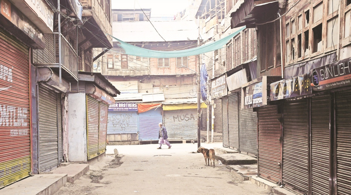 Srinagar came to a halt on Friday as a shutdown was observed after the Hyderpora encounter.  (Shuaib Masoodi)
