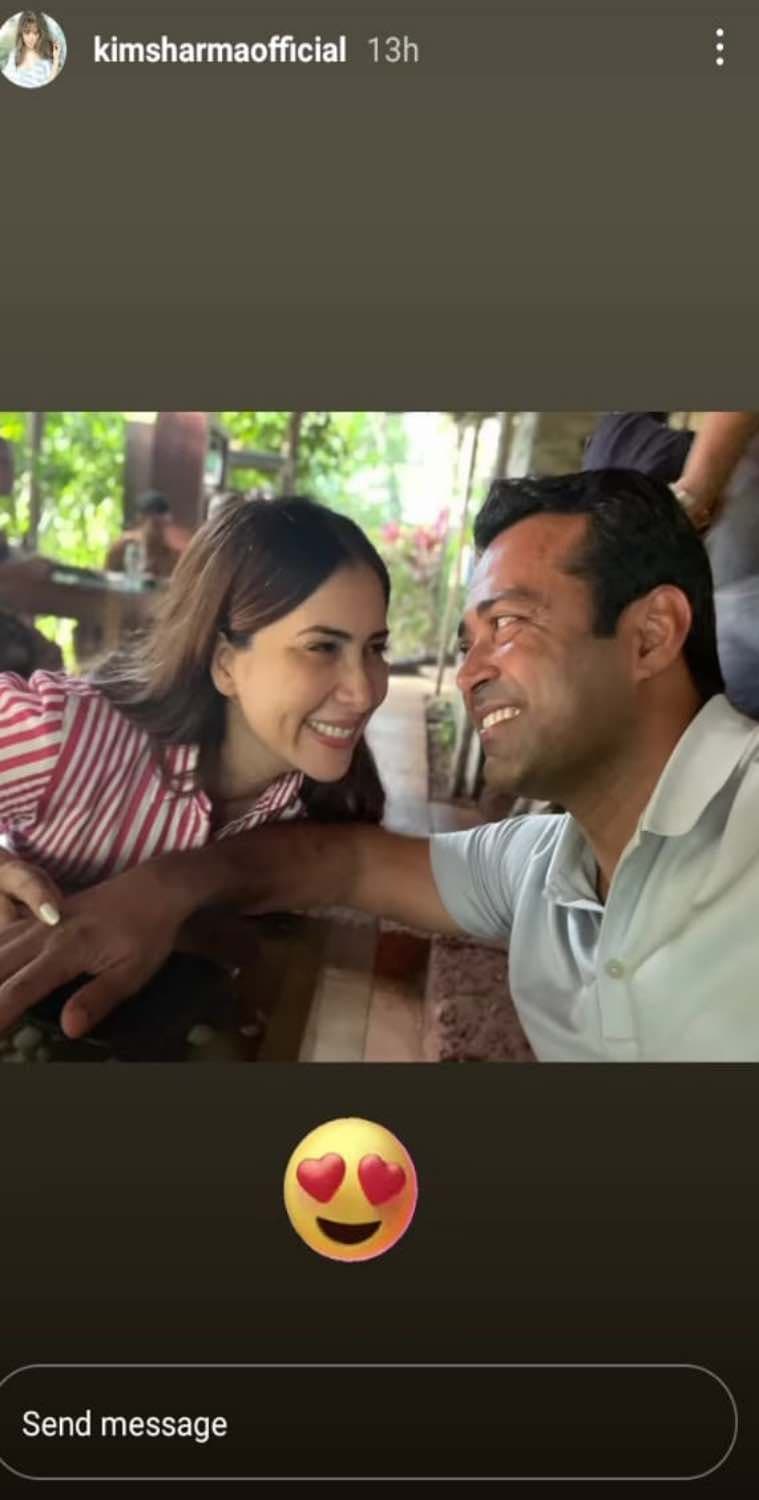 Kim Sharma Hot Sex - Kim Sharma is all heart for Leander Paes in latest photos, calls him  'snack' | Entertainment News,The Indian Express