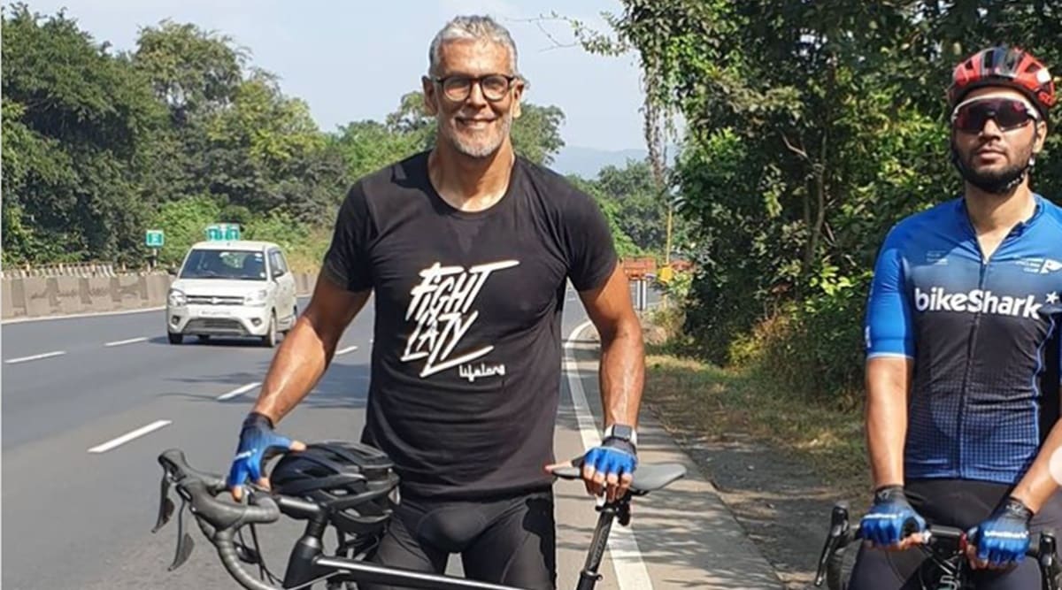 Milind Soman Spotted Jogging Wearing Toeless Shoes & The Pair