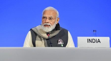 Prime Minister Narendra Modi at the UN Climate Conference 2021, in Glasgow, Scotland, Tuesday, Nov. 2, 2021. (PTI)
