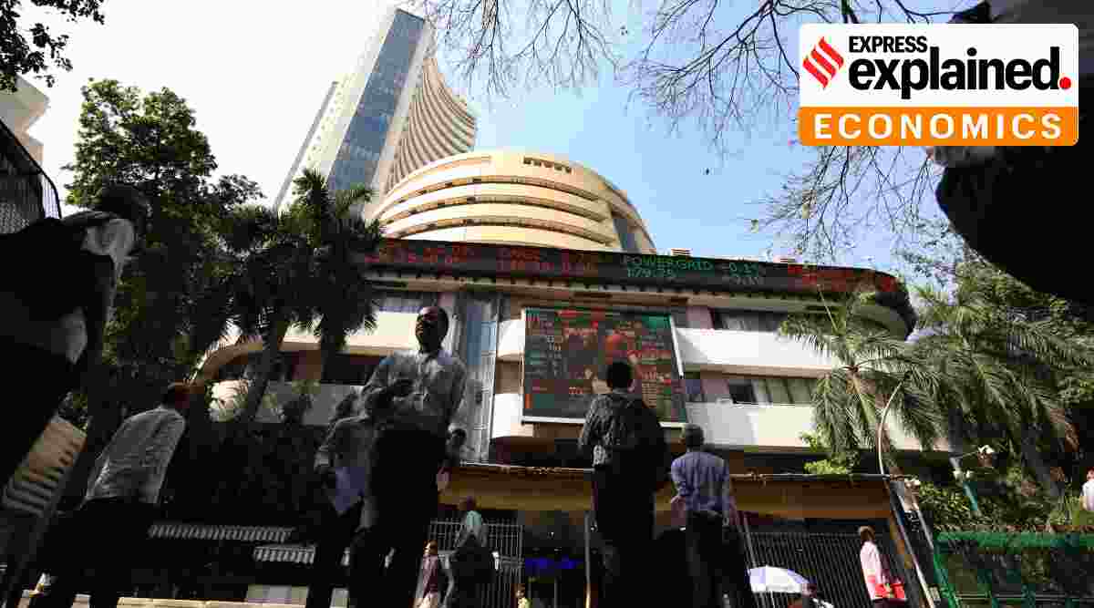 Sensex fell by over a 1,000 points on Monday. (Express Photo: Amit Chakravarty, File)