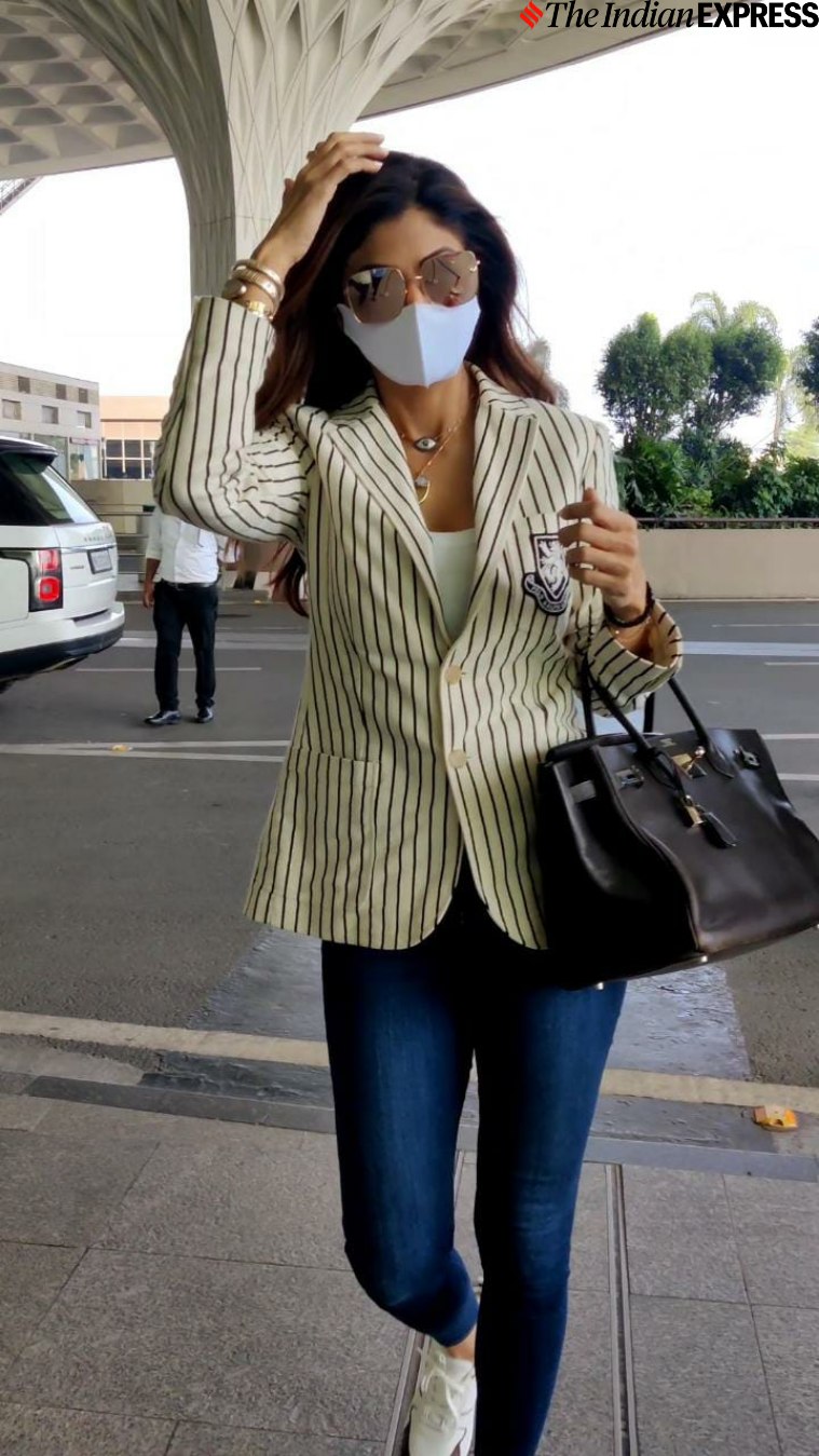 Shilpa Shetty Bf Xx - Shilpa Shetty clicked with husband Raj Kundra at airport, he hides his face  in a hoodie | Entertainment News,The Indian Express