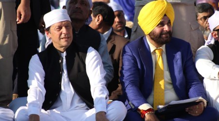 Pakistan Prime Minister Imran Khan and Navjot Singh Sidhu at the inauguration of Kartarpur Corridor in Pakistan on Nov 9, 2019. (File Photo: Twitter/@PTIofficial)