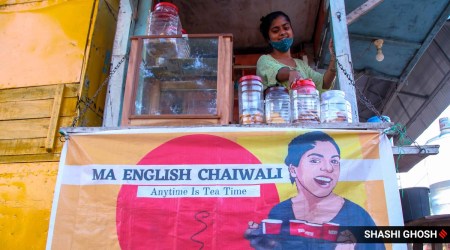 MA English Chaiwali, MA English Chaiwali habra, habra station tea stall, post graduate tea business, girl opens tea business, tea success stories, viral news, good news, indian express