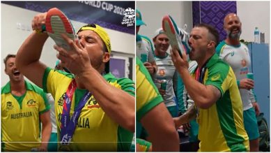 Australian way: Cricketers drink from shoe after winning T20 World Cup | Sports News,The Express