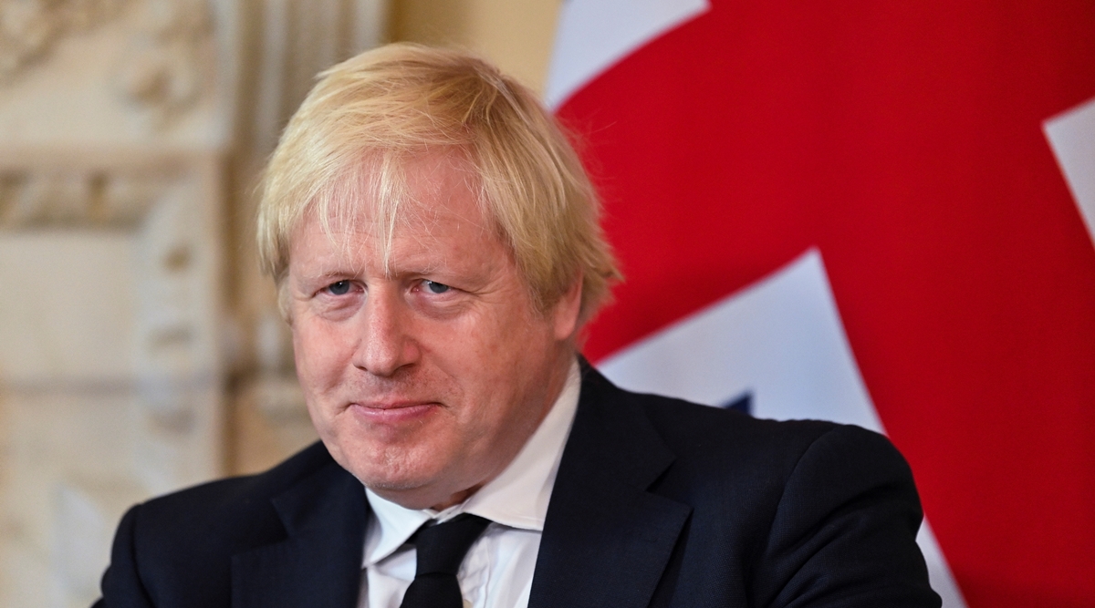 boris johnson , boris johnson funny, boris johnson funny speech, peppa pig, boris johnson speech, indian express, indian express news, todays news, world news, climate change, britain, electric vehicles, evs