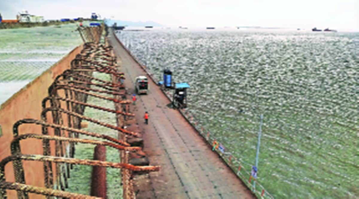 The temporary bridge that was built. (Express file)