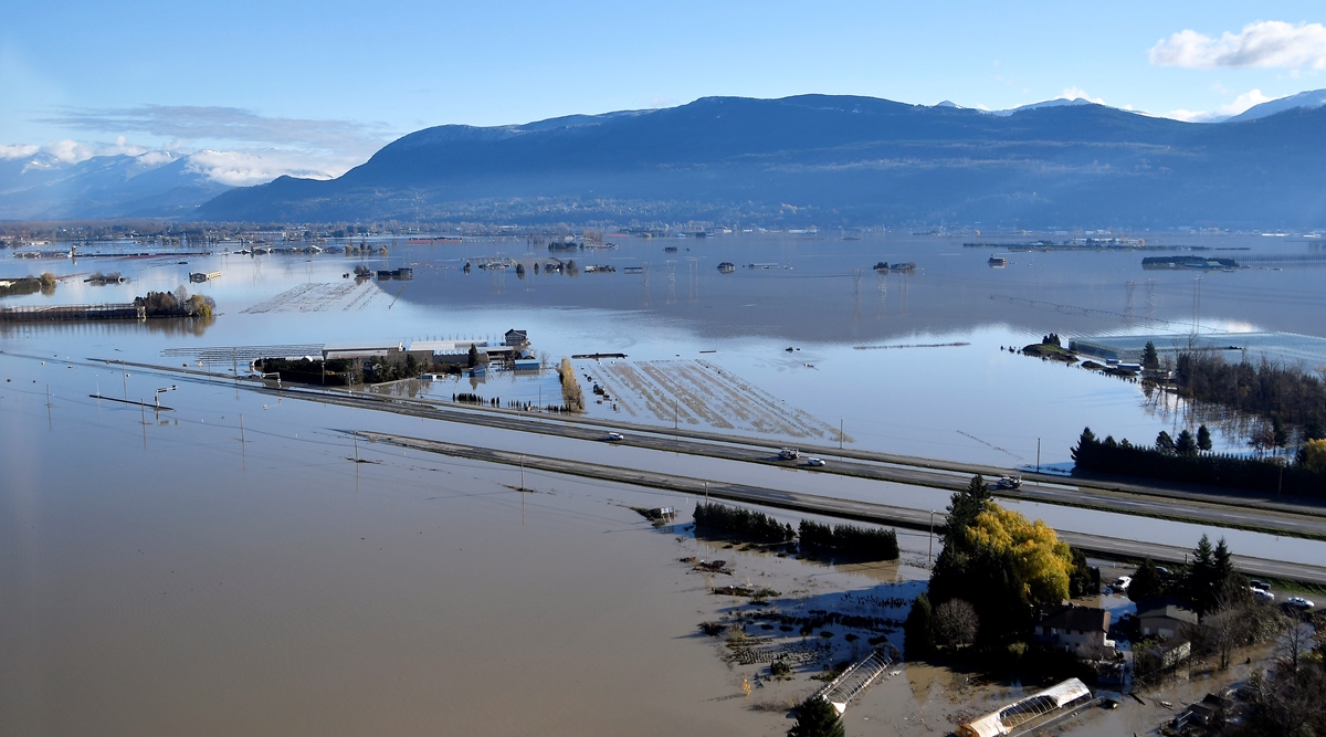 Flood hit Canadian province of British  Columbia  limits 