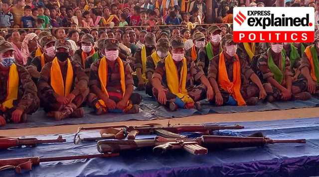 The rebels laid down arms in a programme in Khepre, 95 km from the district headquarters in Haflong. (Twitter: @himantabiswa)