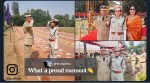 officer father salutes daughter, dig father salutes dsp daughter, itbp, father daughter police officer salute, viral news, good news, indian express
