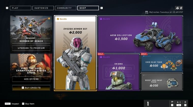 Tienda multijugador de Halo Infinite