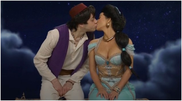 Kim Kardashian and Pete Davidson in a sketch on Saturday Night Live. (Photo: SNL/Twitter)