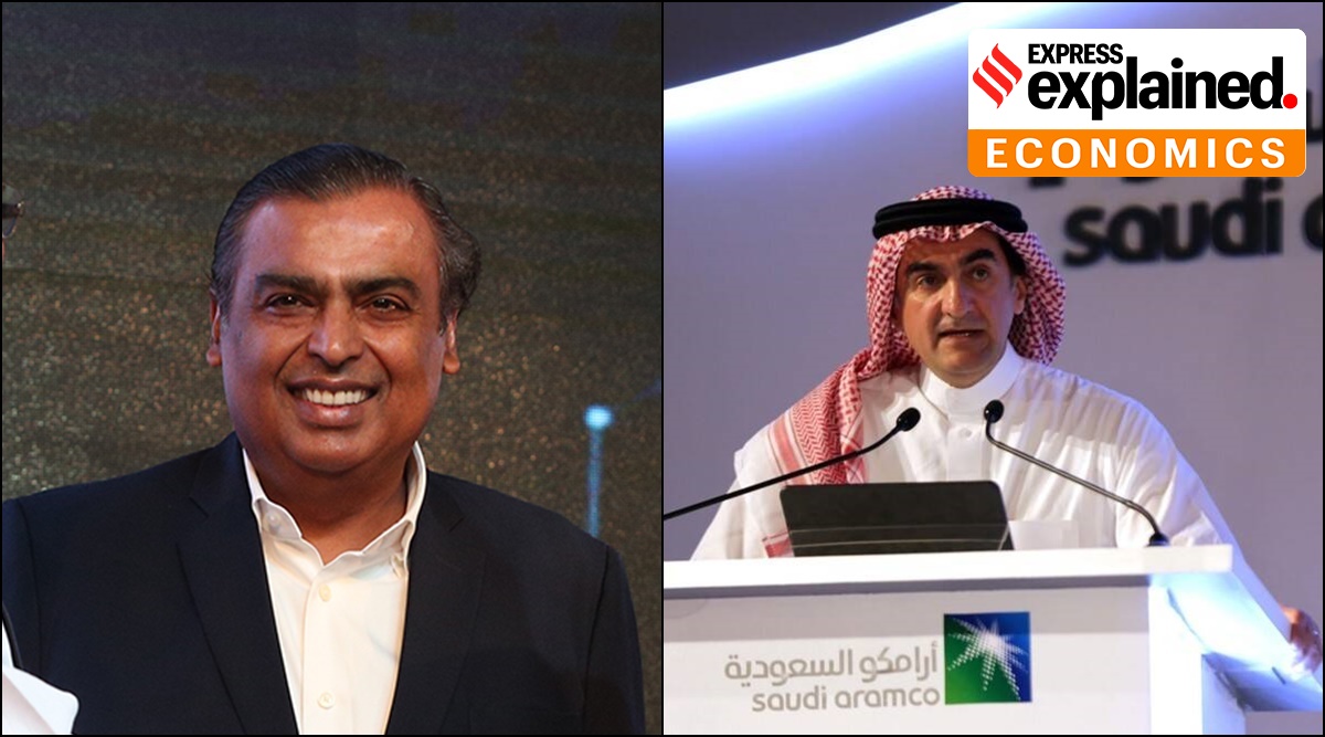 In October, Mukesh Ambani-owned Reliance also appointed Saudi Aramco Chairman Yasir Al-Rumayyan (R) to its board as an independent director. (Express File Photo/Bloomberg)