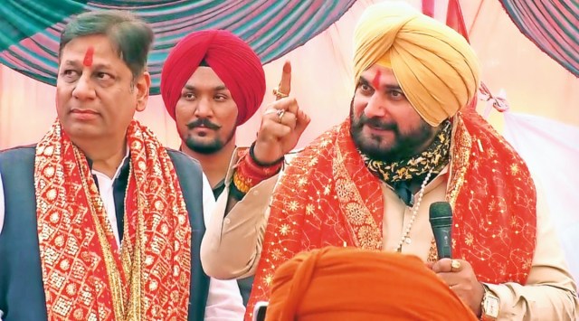 Sidhu at Punjab Bhawan on Monday. (PTI)