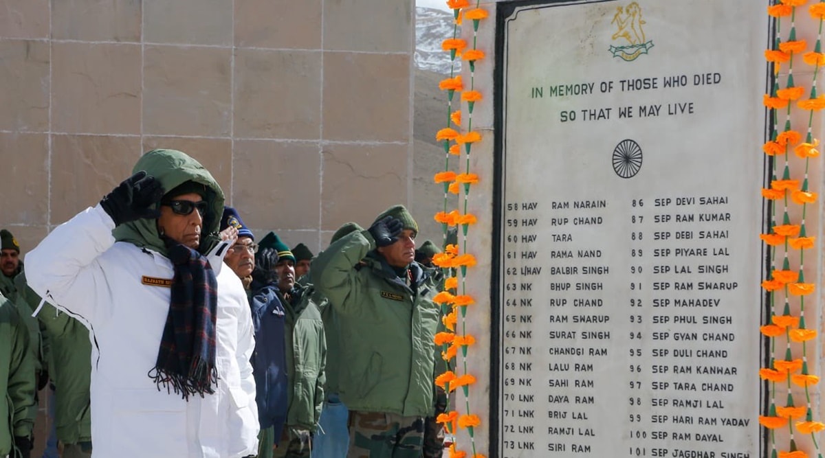 Rezang La memorial, Rajnath singh Rezang La, what was the battle of Rezang La, india china ties, indian express