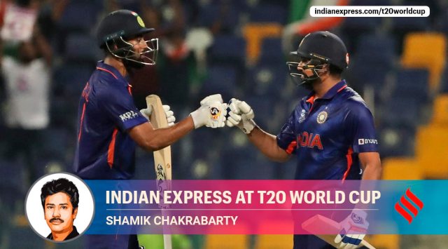 The opening stand between KLRahul (L) and Rohit Sharma worth 140 runs in 14 overs set the tone for India. (Source: AP)