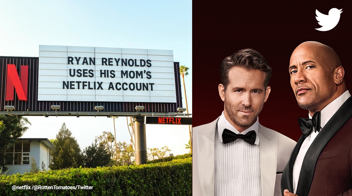 Dwayne Johnson, Ryan Reynolds, red notice, Ryan Reynolds the rock banter, Ryan Reynolds netflix mom account, the rock ryan reynold netflix prank, indian express