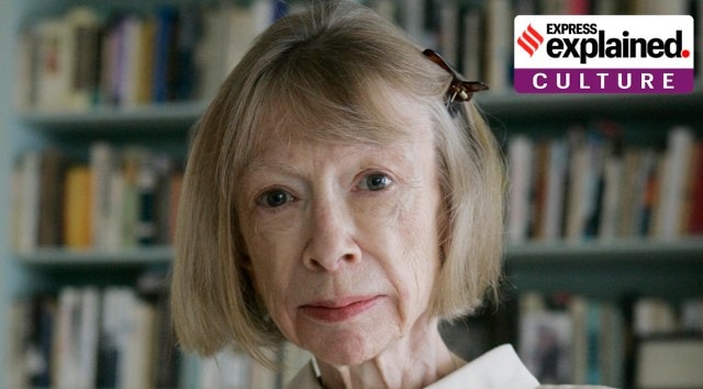 Author Joan Didion poses for a portrait in her New York apartment in 2005 (AP)