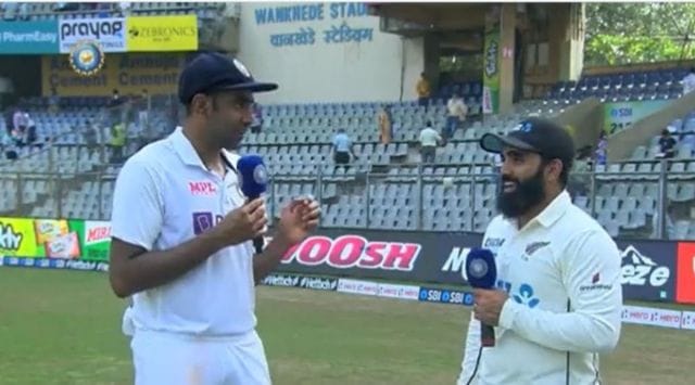 "It has been a special outing for me. It's dream to come here and play at Wankhede and be able to do something like that (historic feat) is very special. Not only for me but also for my family back home," Patel said in an interview by senior India off-spinner Ravichandran Ashwin. (Twitter/ Screengrab)
