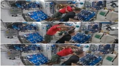 Astronaut, ISS, haircut on space, saloon on space, social media viral, indian express