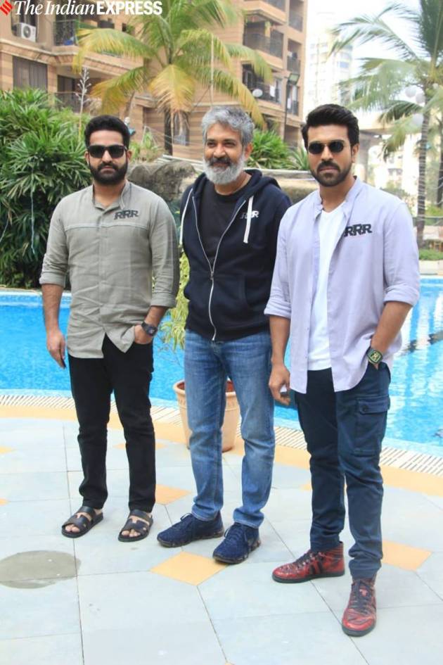 jr ntr with ss rajamouli and ram charan