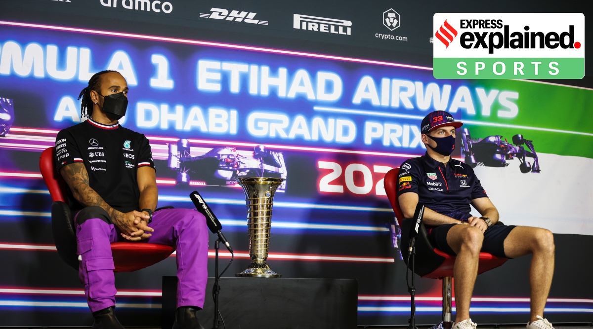 abu dhabi grand prix, Lewis Hamilton, Max Verstappen, Hamilton vs Verstappen, F1 race, Abu Dhabi race, Indian Express